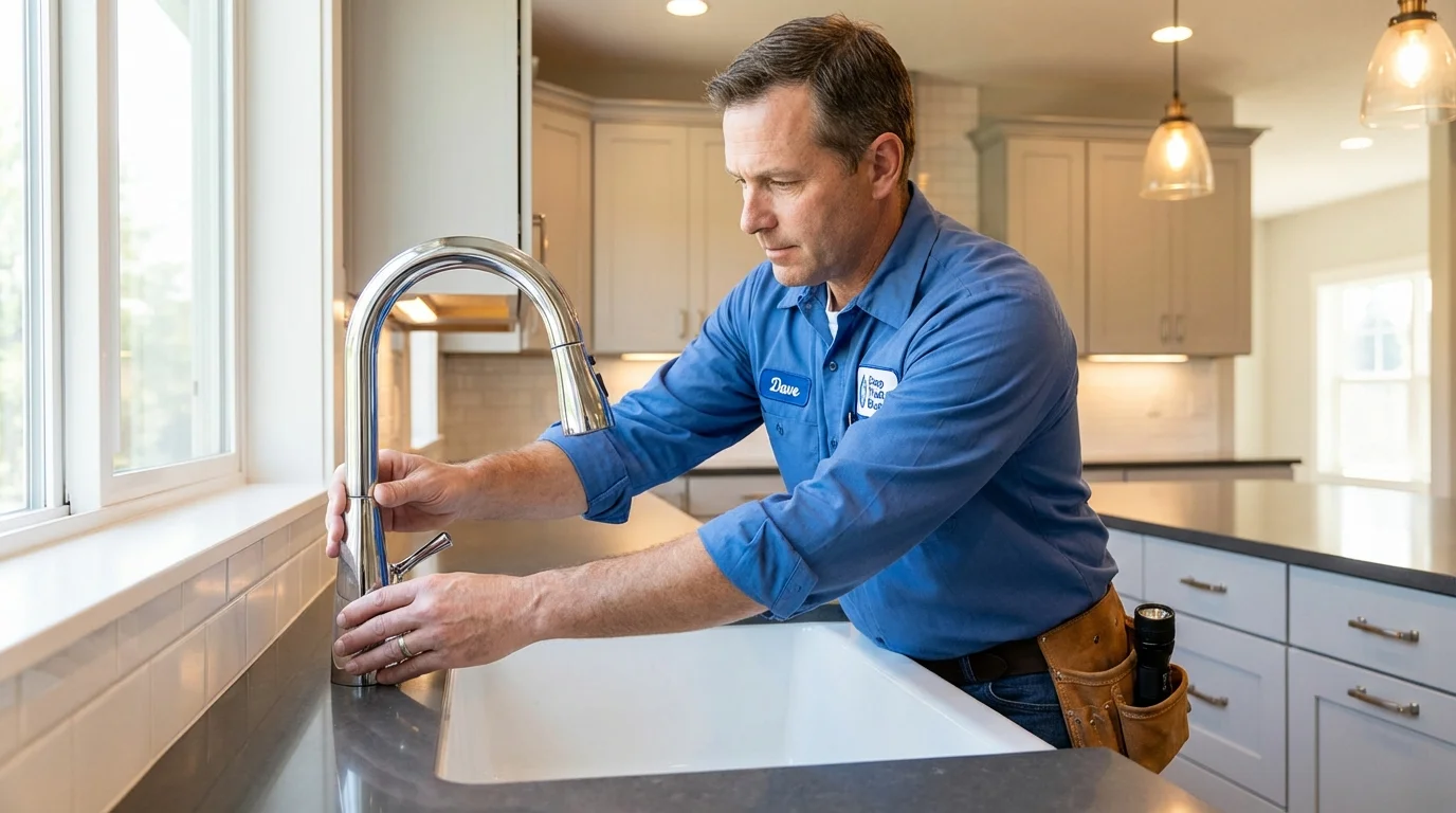 Kitchen faucet installation by Johns Plumbing LLC in McConnelsville