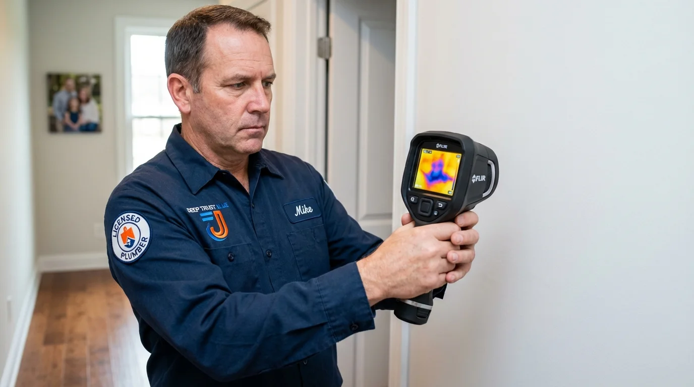 Thermal imaging leak detection by Johns Plumbing LLC in McConnelsville